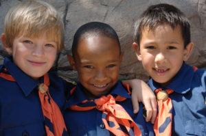 three little boy scouts
